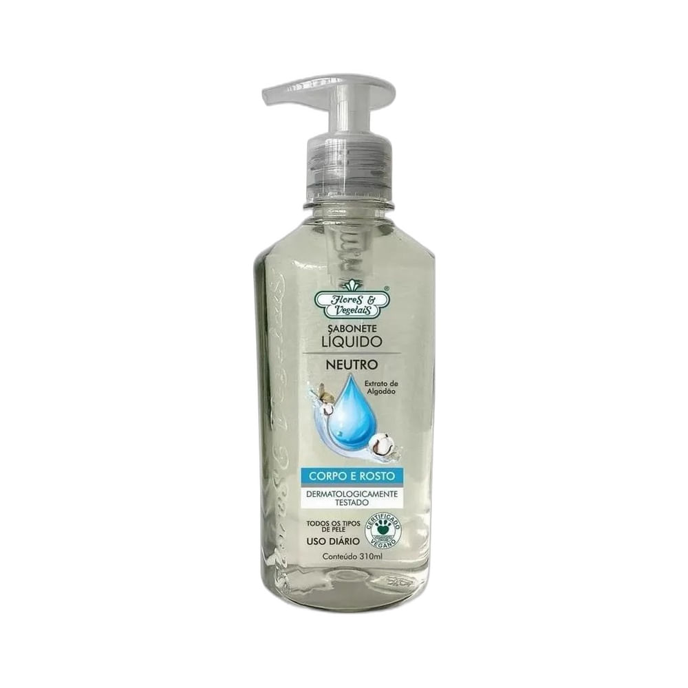 Sabonete Líquido Facial Flores e Vegetais Neutro 310 ml